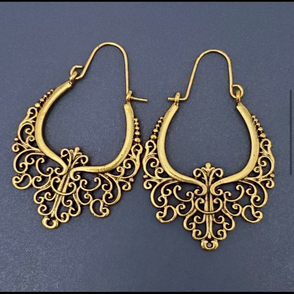 NEW Boho Gold Earrings Bohemian Vintage-Gold - Picture 3 of 6